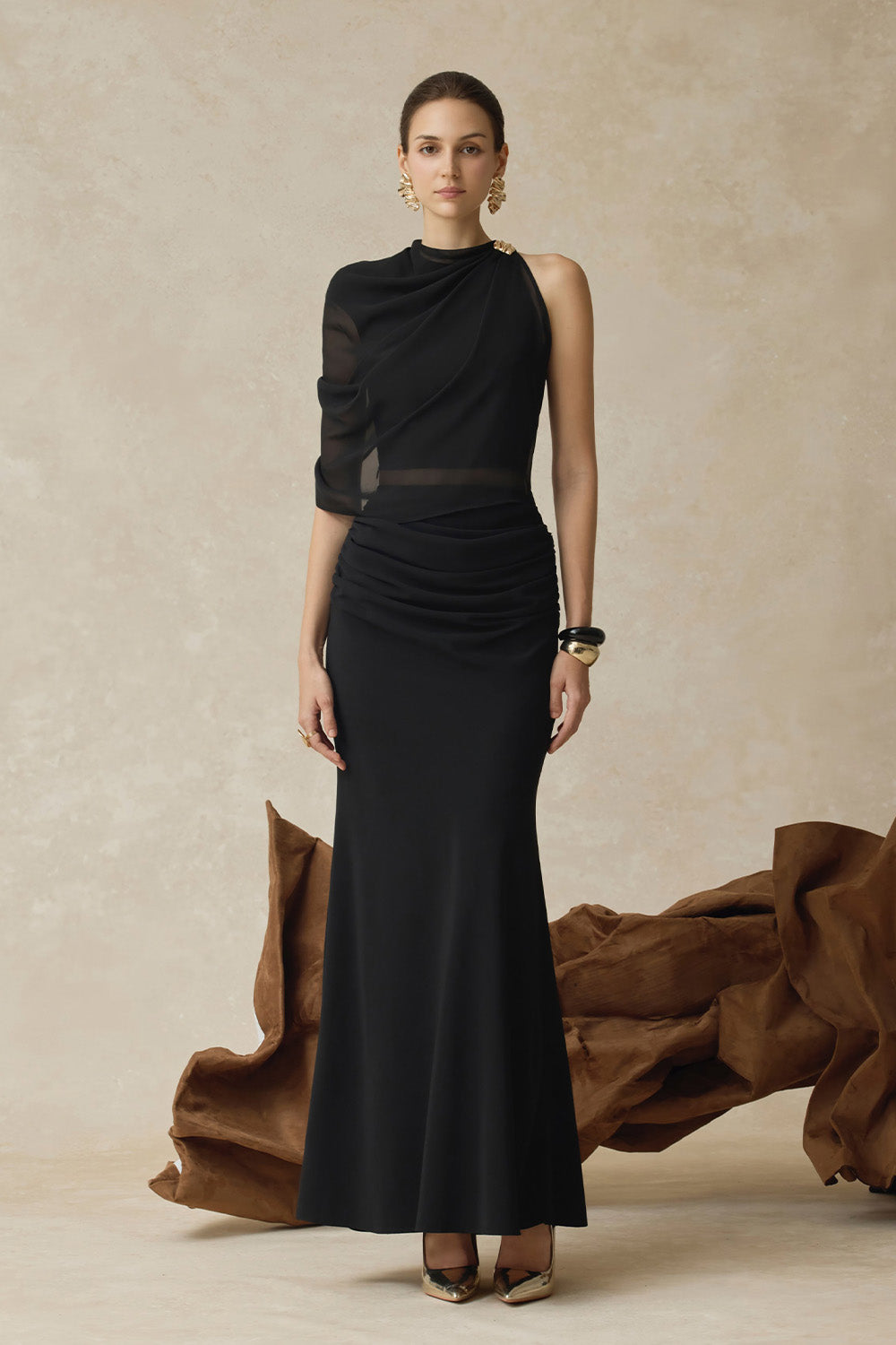 Amara Draped Midi Mermaid Skirt