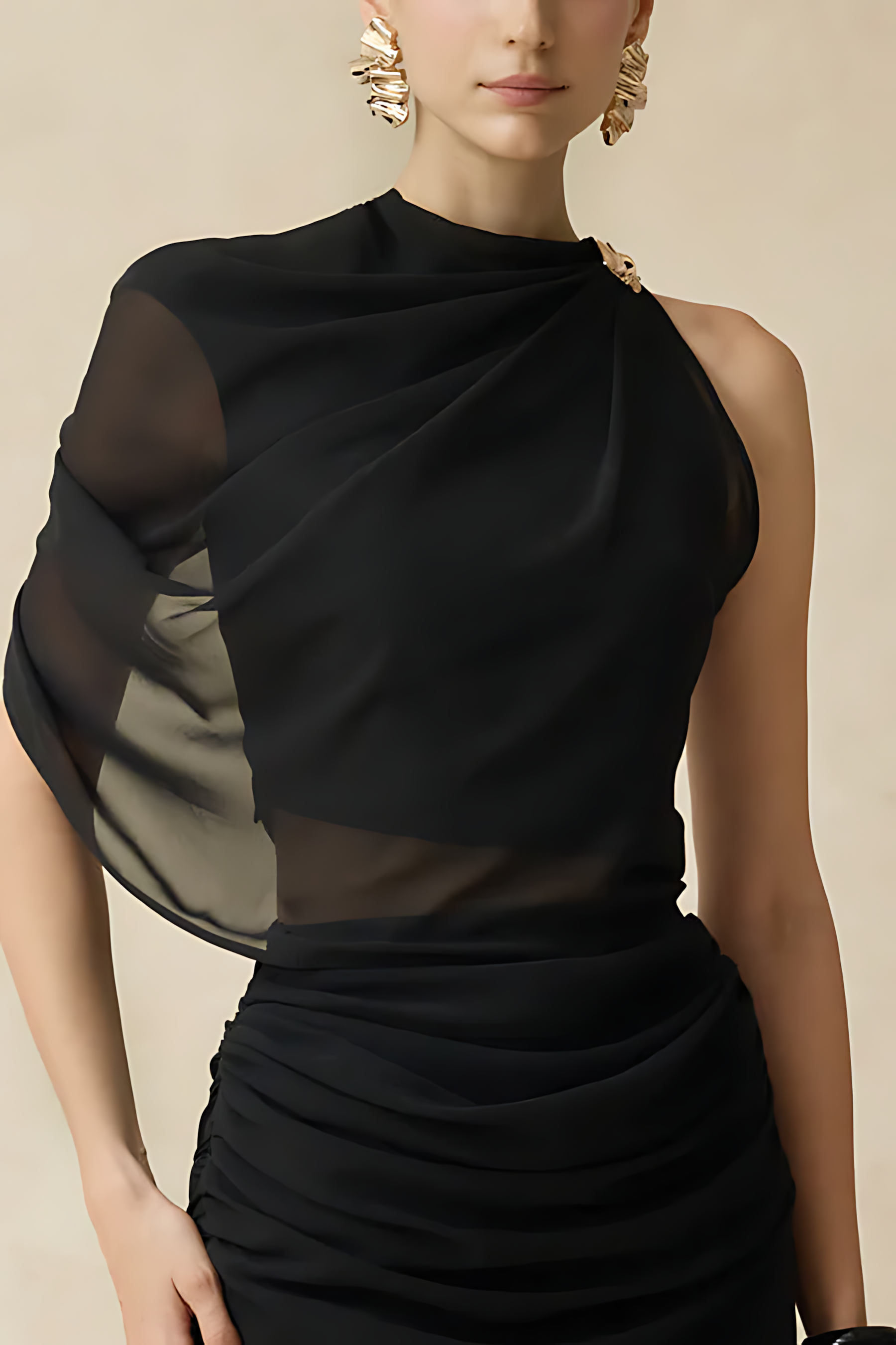 Averi Cape Sleeve Chiffon Top